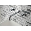 image:imageKingston Brass KS8120CML Manhattan 2Handle 8 in Wall Mount Bathroom Faucet Matte BlackPolished Chrome