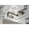 image:imageKingston Brass KS8122ML Milano 2Handle 8 in Wall Mount Bathroom Faucet Polished BrassPolished Nickel