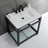 image:imageKingston Brass LBT31227W38 Continental 31Inch Ceramic Vanity Sink Top 8 Faucet Drillings in White
