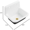 image:imageKingston Brass Petra Galley KGCLWS221877 Cast Iron Single Bowl Wall Mount Utility Sink with Drain WhiteBrushed BrassWhiteBrushed Brass