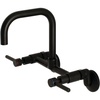 image:imageKingston Brass Concord 8Inch Adjustable Center Wall Mount Kitchen Faucet Brushed NickelMatte Black