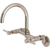 image:imageKingston Brass Concord 8Inch Adjustable Center Wall Mount Kitchen Faucet Polished ChromePolished Nickel