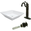 image:imageKingston Brass EV4256B1421 Vessel Sink With Heritage Sink Faucet and Drain Combo WhitePolished ChromeWhiteOil Rubbed Bronze