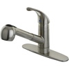 image:imageKingston Brass GSC881NCLSP Gourmetier Century 8Inch Centerset Single Handle Kitchen Faucet with PullOut Sprayer Polished ChromeBrushed Nickel