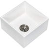 image:imageKingston Brass Gourmetier GKUSA15158 Arcticstone Solid Surface Undermount 15 Square Single Bowl Bar Sink with Drain Matte White