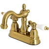 image:imageKingston Brass KB1601PL Heritage 4Inch Centerset Lavatory Faucet with Porcelain Lever Handle Polished ChromeBrushed Brass