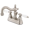 image:imageKingston Brass KB1601PL Heritage 4Inch Centerset Lavatory Faucet with Porcelain Lever Handle Polished ChromeBrushed Nickel