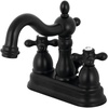 image:imageKingston Brass KB1605AX Heritage 4Inch Centerset Lavatory Faucet with Metal Cross Handle Oil Rubbed Bronze  OilRubbed BronzeMatte Black