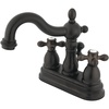 image:imageKingston Brass KB1605AX Heritage 4Inch Centerset Lavatory Faucet with Metal Cross Handle Oil Rubbed Bronze  OilRubbed BronzeOil Rubbed Bronze