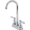 image:imageKingston Brass KB492ACL American Classic TwoHandle 2Hole Deck Mount Bar Faucet in Polished BrassPolished Chrome