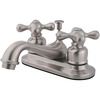 image:imageKingston Brass KB601AX Teapot Faucet with Metal Cross Handle amp PopUp Polished Chrome412 Spout ReachBrushed Nickel