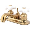 image:imageKingston Brass KB601PX Restoration 4Inch Centerset Lavatory Faucet with Porcelain Cross Handle Polished ChromePolished Brass