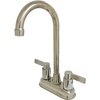 image:imageKingston Brass KB849NDLAC NuvoFusion TwoHandle 2Hole Deck Mount Bar Faucet in Antique CopperPolished Nickel
