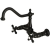 image:imageKingston Brass KS1240AX Heritage 8 in Center Kitchen Bridge Faucet 9716 in Spout Reach Matte BlackMatte Black