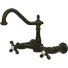 image:imageKingston Brass KS1240AX Heritage 8 in Center Kitchen Bridge Faucet 9716 in Spout Reach Matte BlackOil Rubbed Bronze