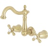 image:imageKingston Brass KS1253AX 8Inch Center Wall Mount Bathroom Faucet Antique BrassBrushed Brass
