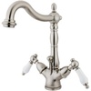 image:imageKingston Brass KS1430PL Heritage TwoHandle Bathroom Faucet with Brass PopUp and Cover Plate Matte BlackBrushed Nickel