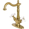 image:imageKingston Brass KS1431PX Heritage TwoHandle Bathroom Faucet with Brass PopUp and Cover Plate Polished ChromeBrushed Brass