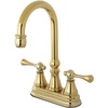 image:imageKingston Brass KS2492BL Bar Faucet with Metal Lever Handle and without PopUp Drain Polished BrassKS2492BL