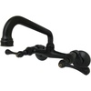 image:imageKingston Brass KS313SN Magellan Wall Mount Kitchen Faucet Satin Nickel 6Inch to 812Inch CenterMatte Black