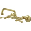 image:imageKingston Brass KS313SN Magellan Wall Mount Kitchen Faucet Satin Nickel 6Inch to 812Inch CenterPolished Brass