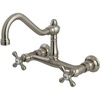 image:imageKingston Brass KS3247AX 8Inch Center Wall Mount Bathroom Faucet Brushed BrassBrushed Nickel
