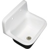 image:imageKingston Brass Petra Galley KGCKWS3020108 Cast Iron Single Bowl Wall Mount Kitchen Sink with 2Hole Drain and Strainer WhiteBrushed NickelWhiteBrushed Nickel