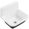 image:imageKingston Brass Petra Galley KGCLWS221877 Cast Iron Single Bowl Wall Mount Utility Sink with Drain WhiteBrushed BrassWhiteBrushed Nickel