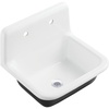 image:imageKingston Brass Petra Galley KGCLWS221877 Cast Iron Single Bowl Wall Mount Utility Sink with Drain WhiteBrushed BrassWhitePolished Chrome