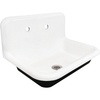 image:imageKingston Brass Towne KGCLWS3020191 Cast Iron Single Bowl Wall Mount Utility Sink with Drain WhitePolished ChromeWhiteBrushed Nickel