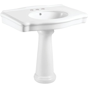 image:imageFauceture VPB3534 Sovereign 35 Ceramic Pedestal Sink 4Inch 3 Hole Glossy White