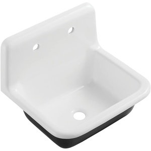 image:imageGourmetier GCLWS22187 Petra Galley 22 x 18 Cast Iron Wall Mount Utility Sink White
