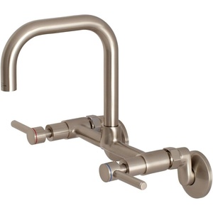 image:imageKingston Brass Concord 8Inch Adjustable Center Wall Mount Kitchen Faucet Brushed NickelBrushed Nickel