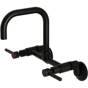 image:imageKingston Brass Concord 8Inch Adjustable Center Wall Mount Kitchen Faucet Brushed NickelMatte Black