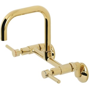 image:imageKingston Brass Concord 8Inch Adjustable Center Wall Mount Kitchen Faucet Brushed NickelPolished Brass