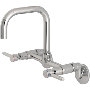 image:imageKingston Brass Concord 8Inch Adjustable Center Wall Mount Kitchen Faucet Brushed NickelPolished Chrome
