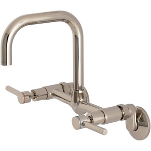 image:imageKingston Brass Concord 8Inch Adjustable Center Wall Mount Kitchen Faucet Brushed NickelPolished Nickel
