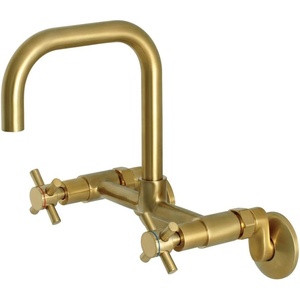 image:imageKingston Brass Concord 8Inch Adjustable Center Wall Mount Kitchen Faucet Matte BlackBrushed Brass