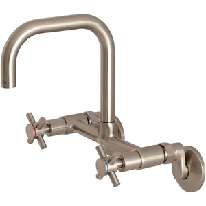 image:imageKingston Brass Concord 8Inch Adjustable Center Wall Mount Kitchen Faucet Matte BlackBrushed Nickel