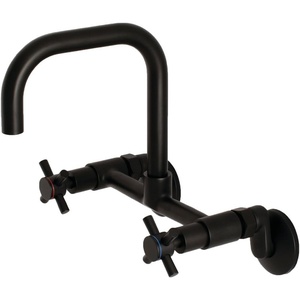 image:imageKingston Brass Concord 8Inch Adjustable Center Wall Mount Kitchen Faucet Matte BlackMatte Black