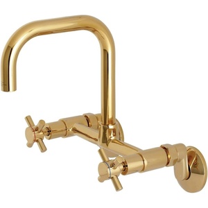 image:imageKingston Brass Concord 8Inch Adjustable Center Wall Mount Kitchen Faucet Matte BlackPolished Brass