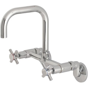 image:imageKingston Brass Concord 8Inch Adjustable Center Wall Mount Kitchen Faucet Matte BlackPolished Chrome