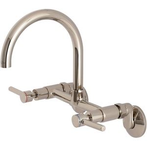 image:imageKingston Brass Concord 8Inch Adjustable Center Wall Mount Kitchen Faucet Polished ChromePolished Nickel