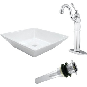 image:imageKingston Brass EV4256B1421 Vessel Sink With Heritage Sink Faucet and Drain Combo WhitePolished ChromeWhitePolished Chrome