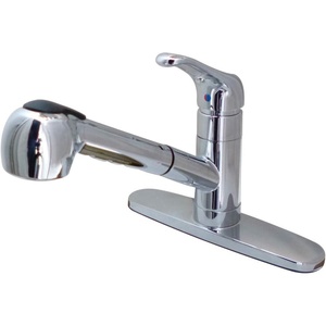 image:imageKingston Brass GSC881NCLSP Gourmetier Century 8Inch Centerset Single Handle Kitchen Faucet with PullOut Sprayer Polished ChromePolished Chrome