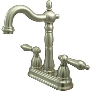 image:imageKingston Brass KB1495AL Bar Faucet 434 in Spout Reach OilRubbed BronzeBrushed Nickel