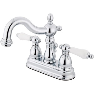 image:imageKingston Brass KB1601PL Heritage 4Inch Centerset Lavatory Faucet with Porcelain Lever Handle Polished ChromePolished Chrome