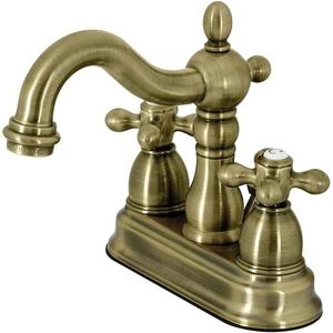 image:imageKingston Brass KB1605AX Heritage 4Inch Centerset Lavatory Faucet with Metal Cross Handle Oil Rubbed Bronze  OilRubbed BronzeAntique Brass