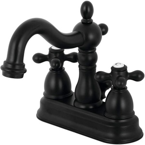 image:imageKingston Brass KB1605AX Heritage 4Inch Centerset Lavatory Faucet with Metal Cross Handle Oil Rubbed Bronze  OilRubbed BronzeMatte Black