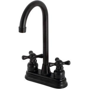 image:imageKingston Brass KB490AX Victorian TwoHandle 2Hole Deck Mount Bar Faucet in Matte BlackMatte Black